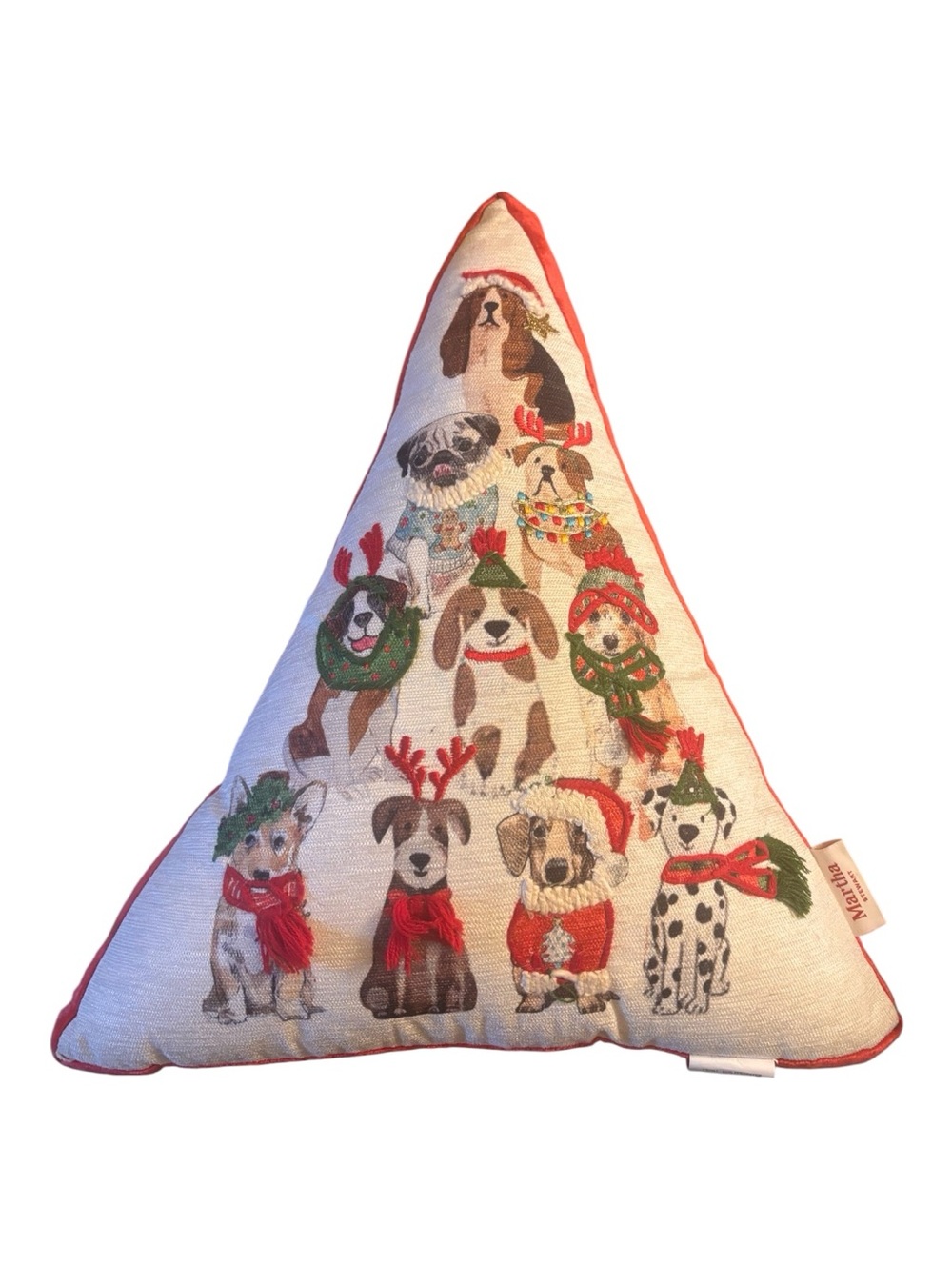 Martha Stewart Holiday Dog Pyramid Decorative Pillow -